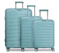 Franky London 4 wheels Suitcase set 3-piece with expansion pleat blue