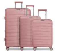 Franky London 4 wheels Suitcase set 3-piece with expansion pleat pink