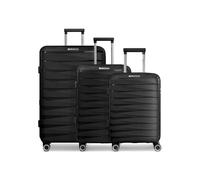 Franky London 4 wheels Suitcase set 3-piece with expansion pleat black
