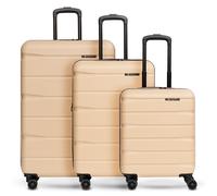 Franky Munich 4.0 4-wheel suitcase set 3-piece with stretch fold beige