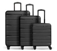Franky Munich 4.0 4-wheel suitcase set 3-piece with stretch fold black