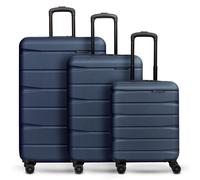 Franky Munich 4.0 4-wheel suitcase set 3-piece with stretch fold blue