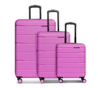 Franky Munich 4.0 4-wheel suitcase set 3-piece with stretch fold pink