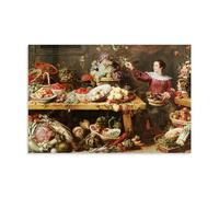 Frans Snyders Outstanding Works Poster Fruit And Vegetable Stall Painting On Canvas Wall Art Scroll Picture Print Living Room Walls Decor Homes 12x18inch(30x45cm)
