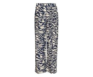 fransa FRAriana Women's Trousers Fabric Trousers with Wide Leg Elasticated Pockets Relaxed Fit, Navy Blazer Aop Ma24 02b (203623), S