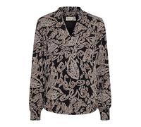 fransa FRGladis Women's Blouse Shirt with V-Neck Print Regular Fit, Black Aop Ma24 01d (203645), XL