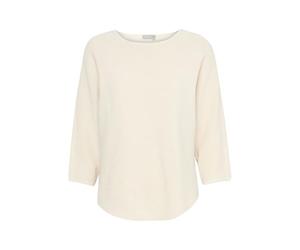 fransa FRSINJA Women's Knitted Jumper Fine Knit Pullover Cotton Blend Loose Fit, Antique (110602)., S