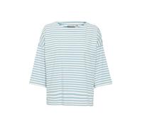 fransa FRSIVA 202755 Women's Long-Sleeved Shirt Crew Neck 95% Cotton 5% Elastane Oversize Colour: Endless Sky Mix, Endless Sky Mix (202755), Large
