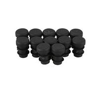 Fransande 12 Pcs Plastic 12mm Pipe End Blanking Caps Bung Tube Insert Plug Round Black