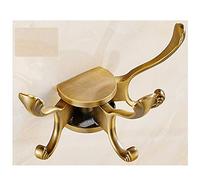 Fransande-Antique Solid Brass Three Foldable Arms Coat Hook, Three Swivel Towel/Clothes/Hats/Keys Hanger Hooks for Bathroom Toilet Kitchen Living Room, Wall Mount(Bronze)