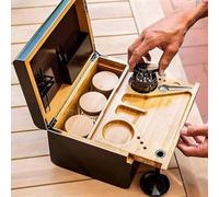 Fransande rolling tray bundle High end bamboo storage box, wooden storage box, luxury gift box, lockable detachable storage divider box, with movable tray