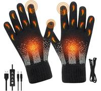 Fransande USB Heated Gloves Liners and Lanyard Electric Rechargeable Battery Heat Gloves Thermal Gloves for Freezer Work Skiing Cycling Motorbike Driving Hunting Skateboarding Athritis