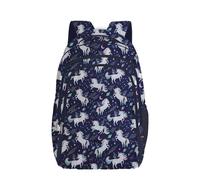 Frantic Waterproof Polyester 26 L School Backpack for Class 1 to 8 School Bag Daypack Picnic Bag For School Going Boys & Girls, Blue_Flying_Unicorn, Standard, Casual