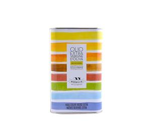 Frantoio Muraglia, Extra Virgin Olive Oil Tin 1 lt, Rainbow Coloration, Intense Fruity