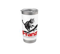 Franz - Cute Boy Name with Cool with Cool Cat & Skateboard Stainless Steel Insulated Tumbler