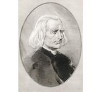 Franz Liszt 1811 - 1886. Hungarian composer virtuoso pianist conductor music teacher arranger organist philanthropist author nationalist and a Franciscan tertiary. Illustration by Gordon Ross American