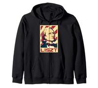 Franz Liszt Vintage Design for Classical Music and Piano Fan Zip Hoodie