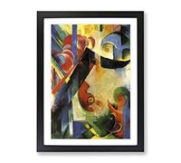 Franz Marc Broken Forms Classic Painting Framed Wall Art Print, Ready to Hang Picture for Living Room Bedroom Home Office Décor, Black A2 (64 x 46 cm)