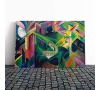 Franz Marc Deer in a Garden Canvas Print | Gallery Wrapped 30mm Frame Wall Art | 20x14 inches | Ready to Hang | Modern Animals Picture | Living Room Bedroom Lounge Office