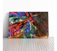 Franz Marc Deer in The Forest Canvas Print | Gallery Wrapped 30mm Frame Wall Art | 20x14 inches | Ready to Hang | Modern Animals Picture | Living Room Bedroom Lounge Office