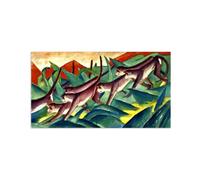 Franz Marc Famous Painting Print on Canvas. Monkey. Wall Art Picture for Living Room Office Decor. Reproductions 144x80cm Unframed