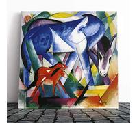 Franz Marc Fighting Forms Donkeys Canvas Print | Gallery Wrapped 30mm Frame Wall Art | 20x20 inches | Ready to Hang | Contemporary Animal Picture | Living Room Bedroom Lounge Office