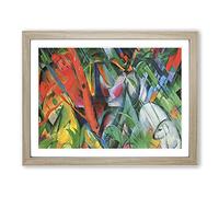 Franz Marc In the Rain Classic Painting Framed Print | A3 Oak Framed Wall Art | Ready to Hang | Classic Landscape Picture | Living Room Bedroom Lounge Office