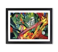 Franz Marc Monkey Classic Painting Framed Print | A4 Black Framed Wall Art | Ready to Hang | Classic Animal Picture | Living Room Bedroom Lounge Office