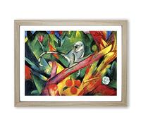 Franz Marc Monkey Classic Painting Framed Wall Art Print, Ready to Hang Picture for Living Room Bedroom Home Office Décor, Oak A2 (64 x 46 cm)