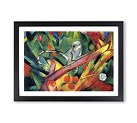 Franz Marc Monkey Framed Print | A2 Oak Framed Wall Art | Ready to Hang | Modern Animal Picture | Living Room Bedroom Lounge Office