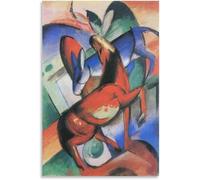 Franz Marc Posters And Prints Horse And A Donkey Animals Abstract Wall Art Vintage Canvas Painting For Home Decor Picture 40x50cm No Frame