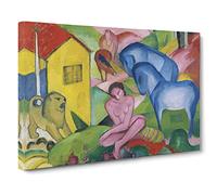 Franz Marc The Dream Canvas Print | Gallery Wrapped 30mm Frame Wall Art | 20x14 inches | Ready to Hang | Modern Picture | Living Room Bedroom Lounge Office
