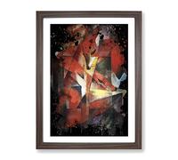 Franz Marc The Foxes 2 Modern Cb Framed Wall Art Print A3 Walnut