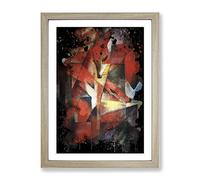 Franz Marc The Foxes 2 Modern Cb Framed Wall Art Print, Ready to Hang Picture for Living Room Bedroom Home Office Décor, Oak A4 (34 x 25 cm)