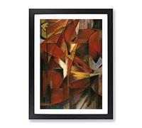 Franz Marc The Foxes Framed Wall Art Print A2 Black