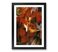 Franz Marc The Foxes Framed Wall Art Print A2 Black