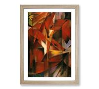 Franz Marc The Foxes Framed Wall Art Print A2 Oak