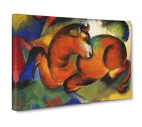 Franz Marc The Red Bull Canvas Print | Gallery Wrapped 30mm Frame Wall Art | 24x16 inches | Ready to Hang | Modern Animals Picture | Living Room Bedroom Lounge Office