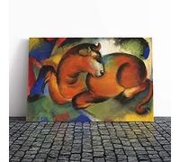 Franz Marc The Red Bull Canvas Print | Gallery Wrapped 30mm Frame Wall Art | 24x16 inches | Ready to Hang | Modern Animals Picture | Living Room Bedroom Lounge Office