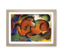 Franz Marc The Red Bull Framed Print | A2 Oak Framed Wall Art | Ready to Hang | Modern Nature Picture | Living Room Bedroom Lounge Office