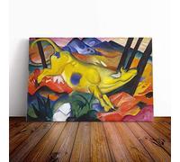 Franz Marc The Yellow Cow Vol.2 Canvas Print | Gallery Wrapped 30mm Frame Wall Art | 20x14 inches | Ready to Hang | Modern Animals Picture | Living Room Bedroom Lounge Office