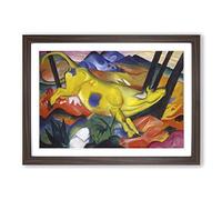 Franz Marc The Yellow Cow Vol.2 Framed Print | A2 Walnut Framed Wall Art | Ready to Hang | Modern Animal Picture | Living Room Bedroom Lounge Office