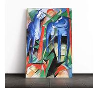 Franz Marc Two Blue Horses Vol.2 Canvas Print | Gallery Wrapped 30mm Frame Wall Art | 20x14 inches | Ready to Hang | Modern Animals Picture | Living Room Bedroom Lounge Office