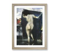 Franz Stuck Susanna And The Elders Classic Painting Framed Print | A4 Oak Framed Wall Art | Ready to Hang | Classic Historical Picture | Living Room Bedroom Lounge Office