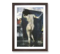 Franz Stuck Susanna and The Elders Framed Print | A2 Walnut Framed Wall Art | Ready to Hang | Modern Nature Picture | Living Room Bedroom Lounge Office