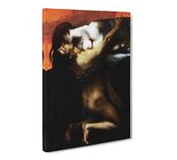 Franz Stuck The Kiss Of The Sphynx Canvas Print | Gallery Wrapped 30mm Frame Wall Art | 30x20 inches | Ready to Hang | Classic Picture | Living Room Bedroom Lounge Office