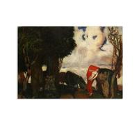 Franz von Stuck Canvas Wall Art for Living Room Iphigenia in Tauris Symbolist Artwork Prints Famous Painting Reproductions Wall Decor for Office bedroom Home Decor Gift 85x60cm(33x24in)frameless