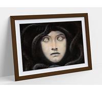 Franz Von Stuck, Head of Medusa Framed Wall Art Print Picture - A4 - Walnut Frame