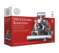 FRANZIS 67308 Volkswagen VW 4-cylinder boxer engine 2 in 1, faithful engine kit in scale 1:4, including sound module, instructions and 100-page accompanying book