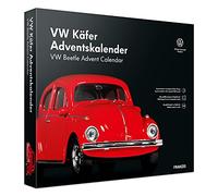 FRANZIS 55255 VW Beetle Advent Calendar, Red, Metal Model Kit in Scale 1:43, Includes Sound Module and 52-Page Accompaniment Book